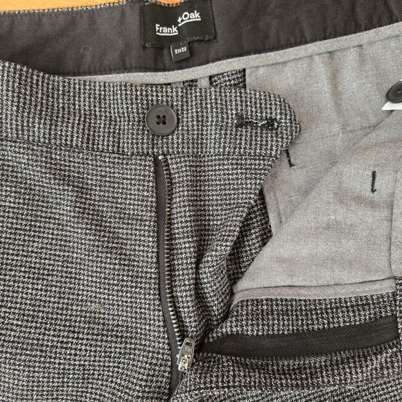 Frank+Oak Men's Pants 31x32 Grey and Black Pattern - Picture 3 of 9